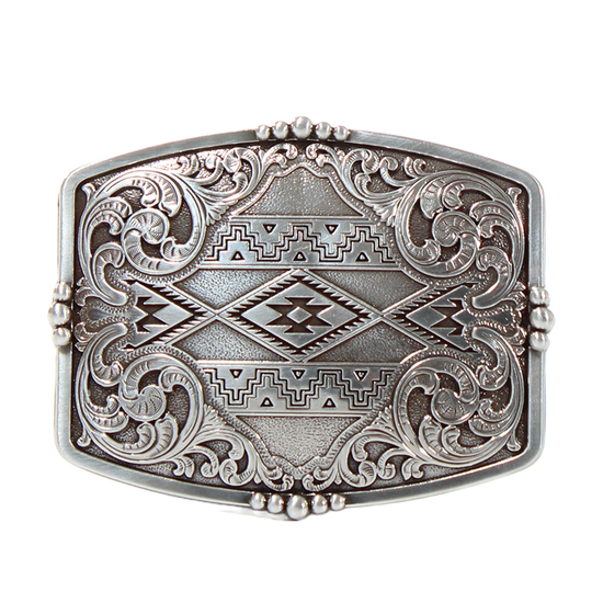 Nocona Aztec Floral Rectangle Buckle 37019