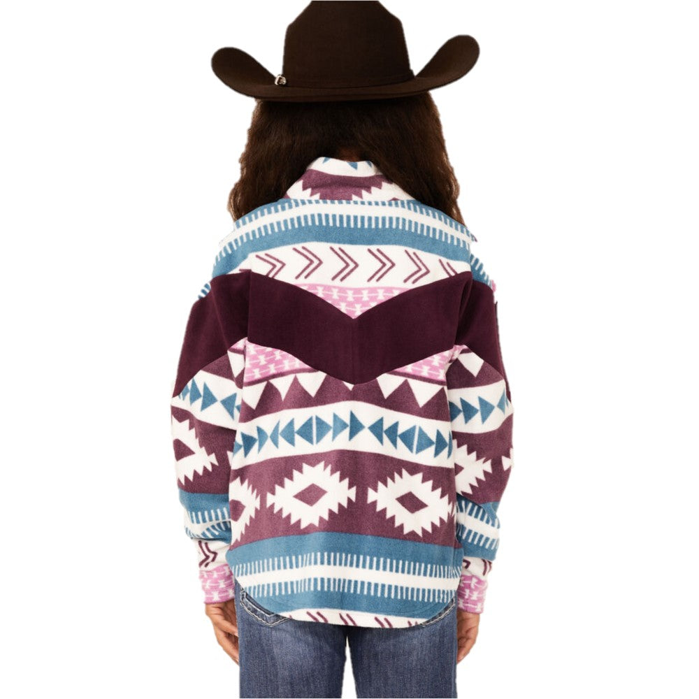 Cruel Girl's Southwestern Print Purple Pullover Sweatshirt CWK8640001