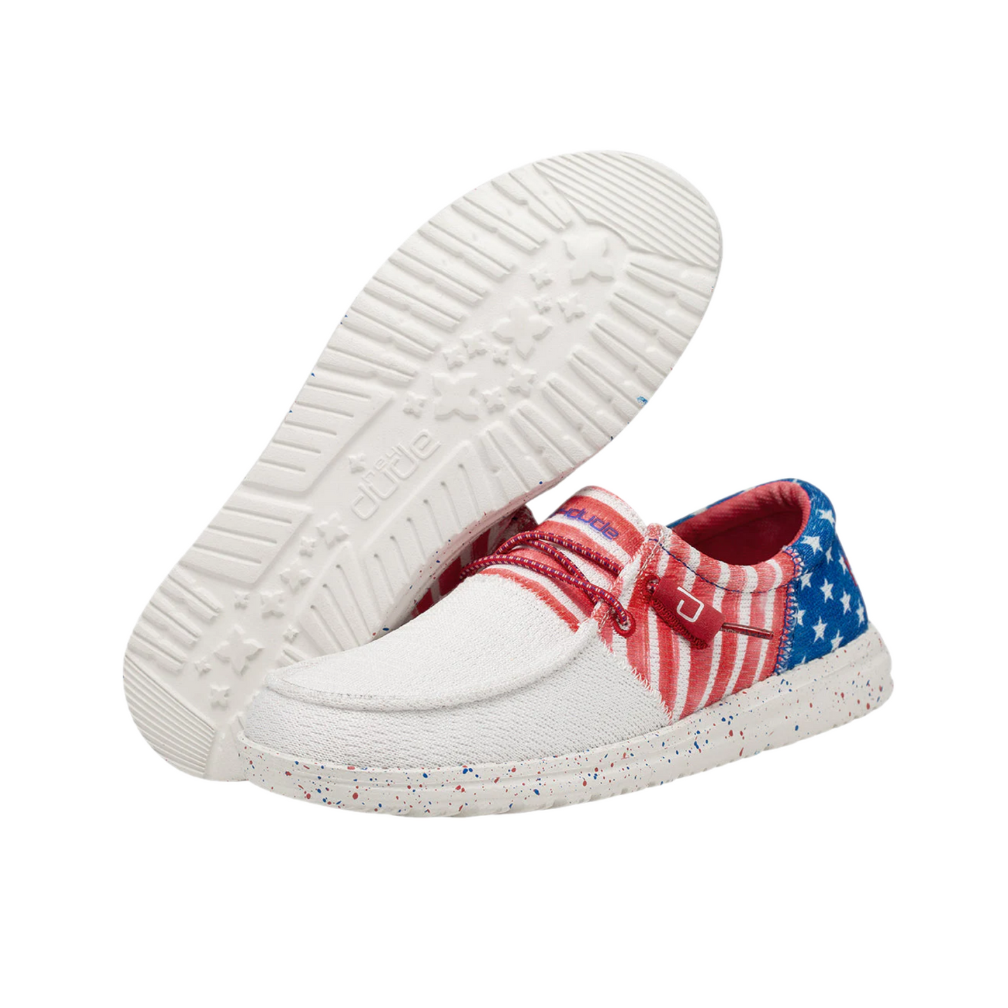 Load image into Gallery viewer, Hey Dude® Womens Wendy Sox Tri Patriotic Americana Shoes 40157-9BH

