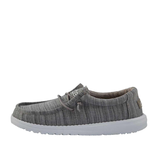 Hey Dude Wally Youth Linen Blend Stone Grey Slip On Shoes 40159-270