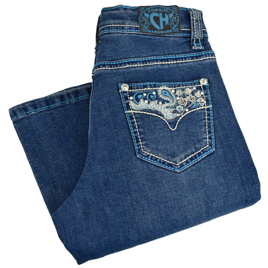 Cowgirl Hardware® Youth Girl's Turquoise Paisley Vine Jean 402128-455