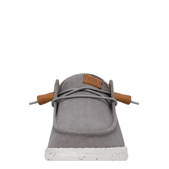 Hey Dude Ladies Wendy Washed Canvas Grey Slip On Shoes 40297-030
