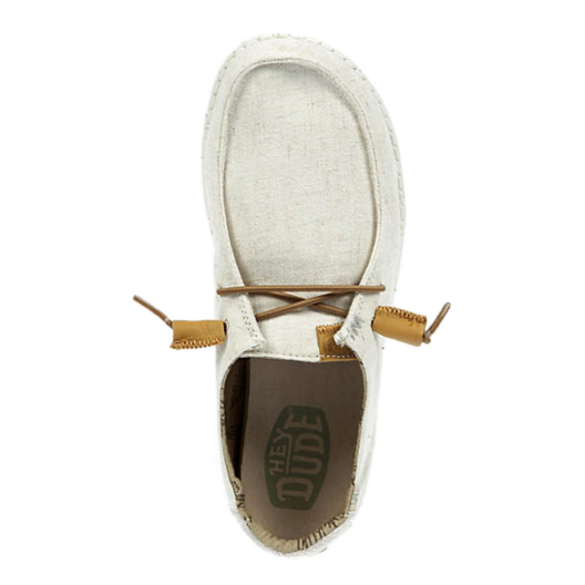 Hey Dude Ladies Wendy Washed Cream Slip On Shoes 40297-13R