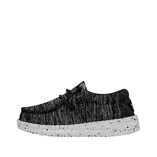 Hey Dude Toddler Wally Sport Knit Black & White Shoes 40552-066
