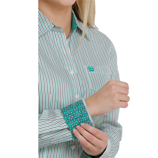 Cinch Ladies Striped Button Down Shirt MSW9164183