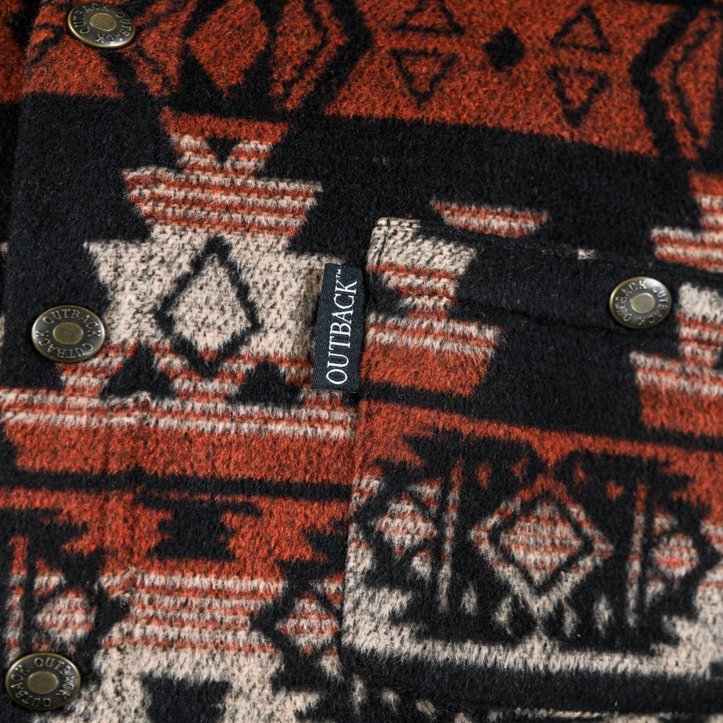 Outback Trading Company® Men's Hudson Aztec Burnt Red Shirt Jacket 42720-BNR