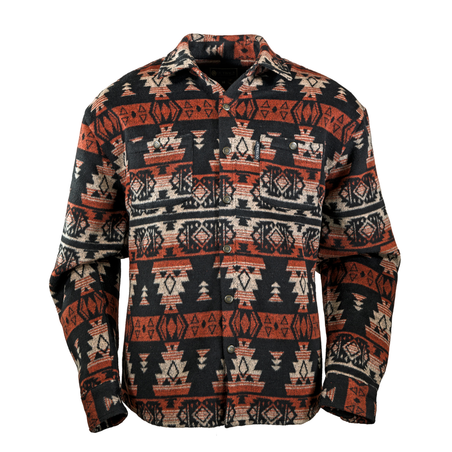 Outback Trading Company® Men's Hudson Aztec Burnt Red Shirt Jacket 42720-BNR