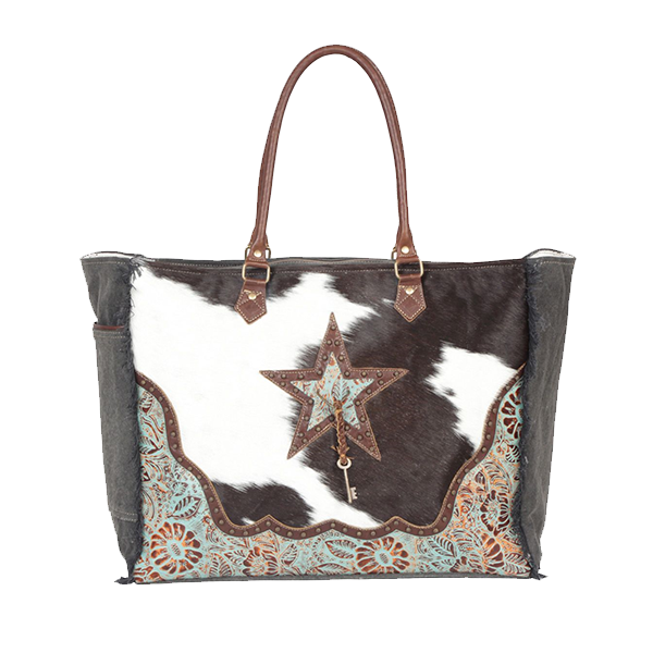 Myra Bag® Ladies Asterias Canvas & Hairon Bag S-4393