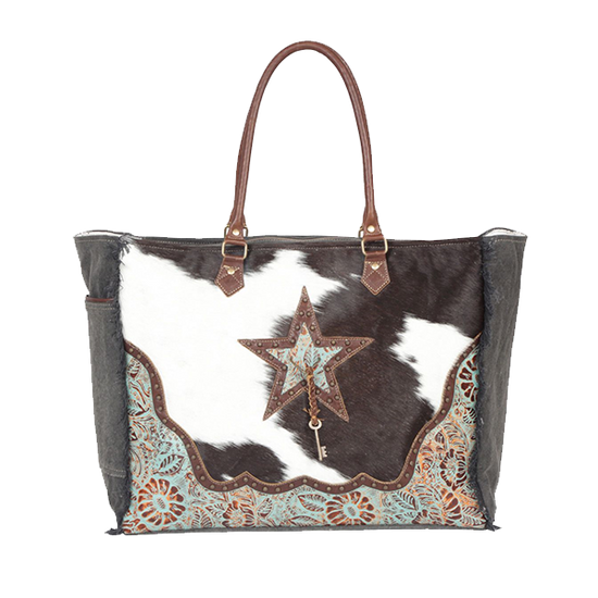 Myra Bag® Ladies Asterias Canvas & Hairon Bag S-4393