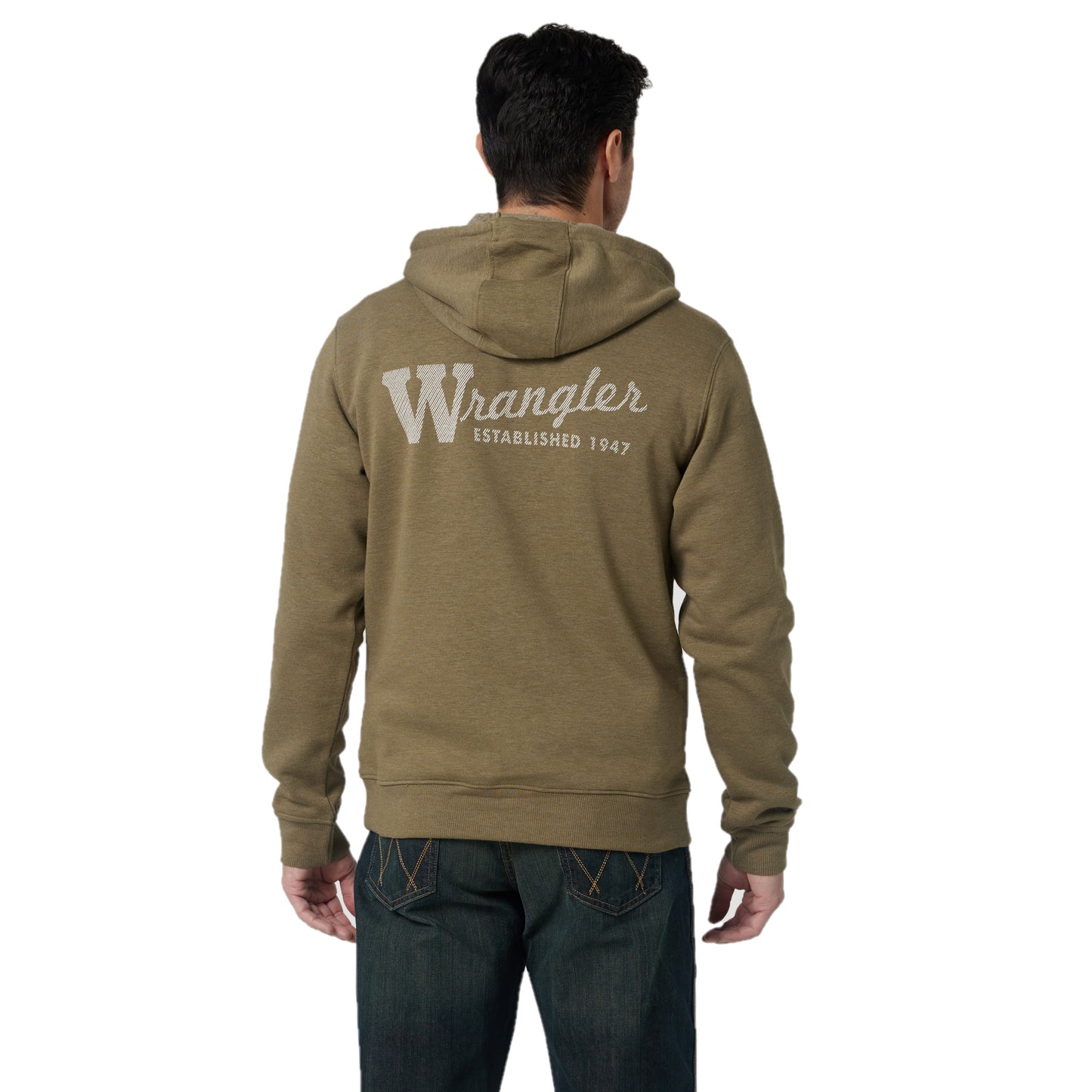 Wrangler® Men's MH Burnt Olive Heather Full Zip Hoodie 112324810