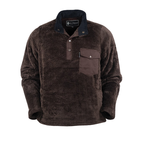Outback Trading Company Men's Bristol Brown Henley Pullover 48735-BRN