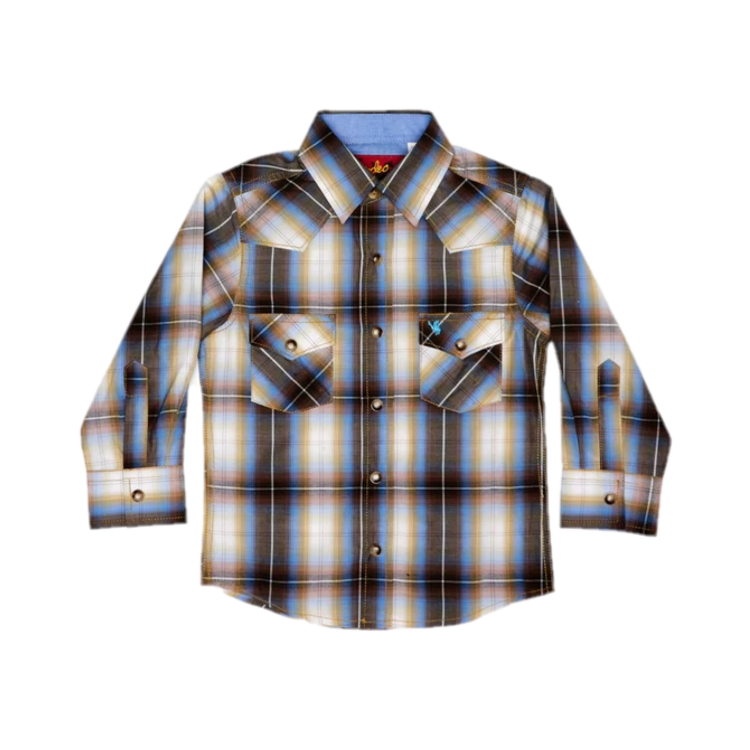 Rodeo Clothing Brown Plaid Snap Button Shirt PS400K-492