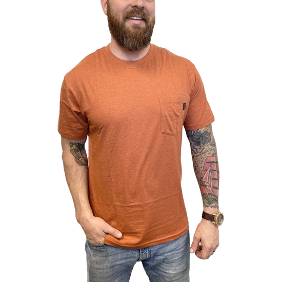 Justin Men's Pocket Short Sleeve Rust Heather Work T-Shirt J-1459-RST