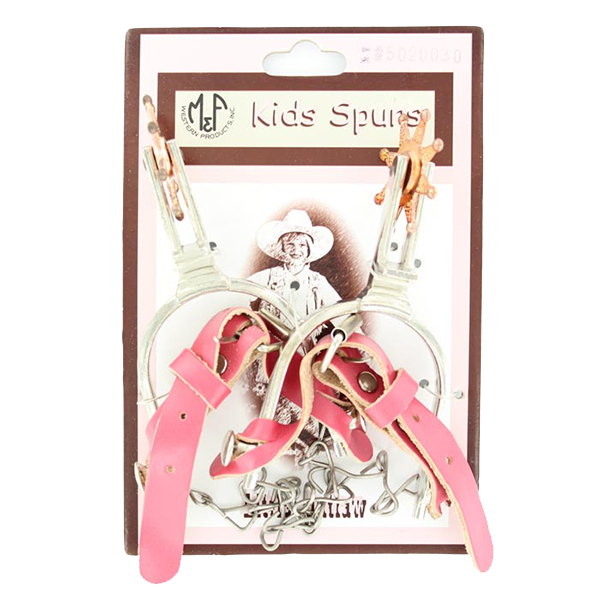 M&F Girls Pink Leather & Buckle Spur Set 5020030