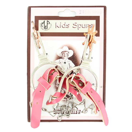 M&F Girls Pink Leather & Buckle Spur Set 5020030