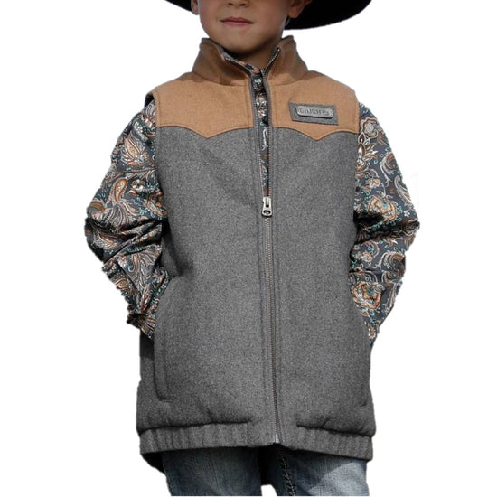 Cinch® Boy's Charcoal Grey Wooly Vest MWV5050001