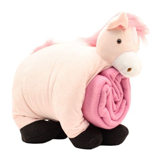M&F Bigtime Barnyard Pink Horse Blanket Buddy 50776