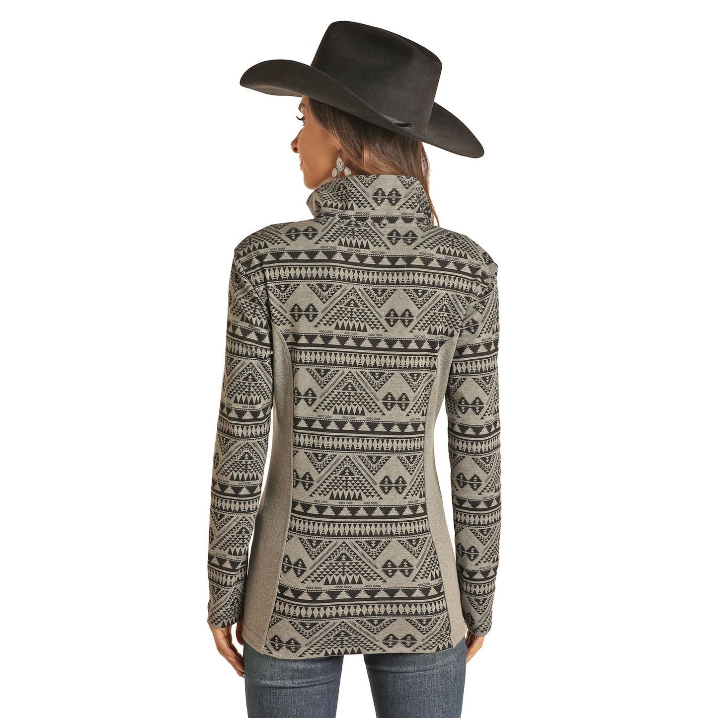 Powder River Outfitters Ladies Aztec Knit Henley Pullover 51-1035-01