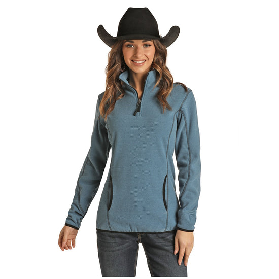 Powder River Outfiitters Ladies Indigo Knit Pullover Shirt 51-1046