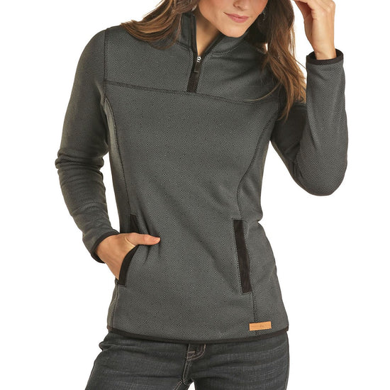 Powder River Outfitters Ladies Diamond Black Jacquard Pullover 51-1050