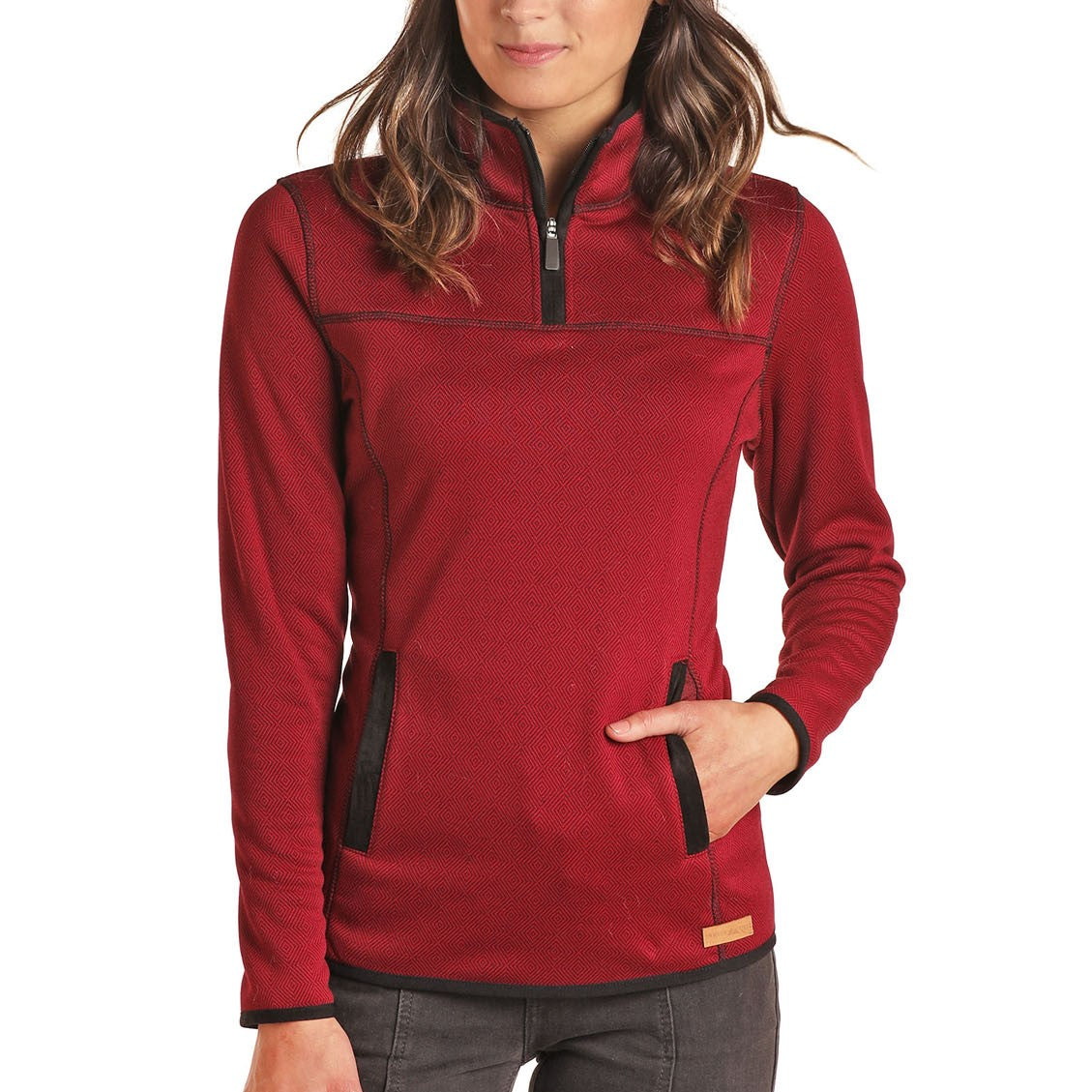 Powder River Outfitters Ladies Jacquared Burgundy Pullover 51-1051