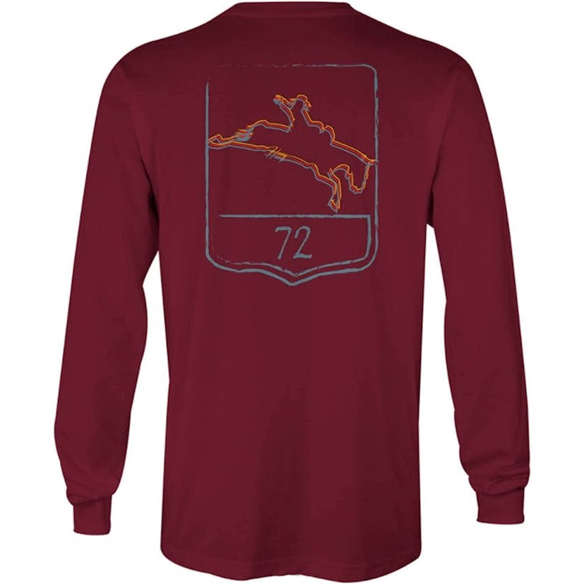 Hooey® Men's Short Go Maroon Long Sleeve T-Shirt HT1512MA
