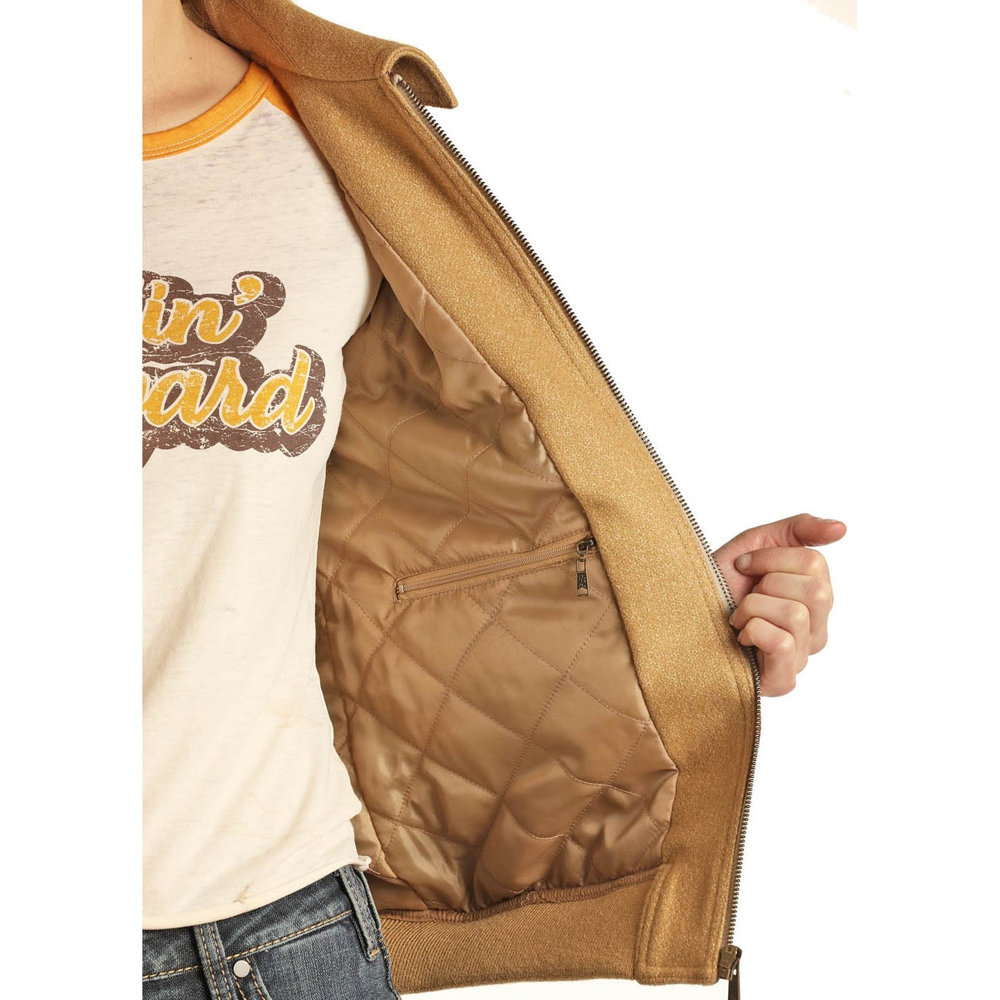 Powder River Ladies Aztec Natural Jacquard Bomber Coat 52-1020-12