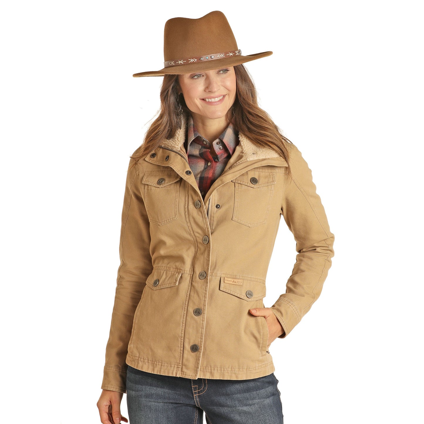 Powder River Outfitters Ladies Tan Canvas Rancher Jacket 52-1029-27