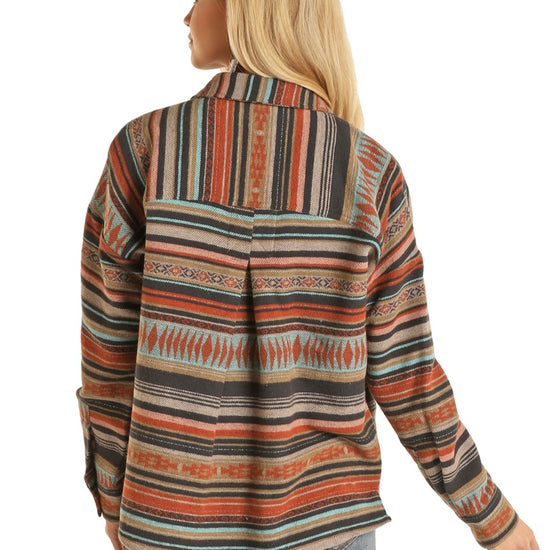 Rock & Roll Cowgirl® Ladies Aztec Boyfriend Fit Shirt Jacket 52-2052