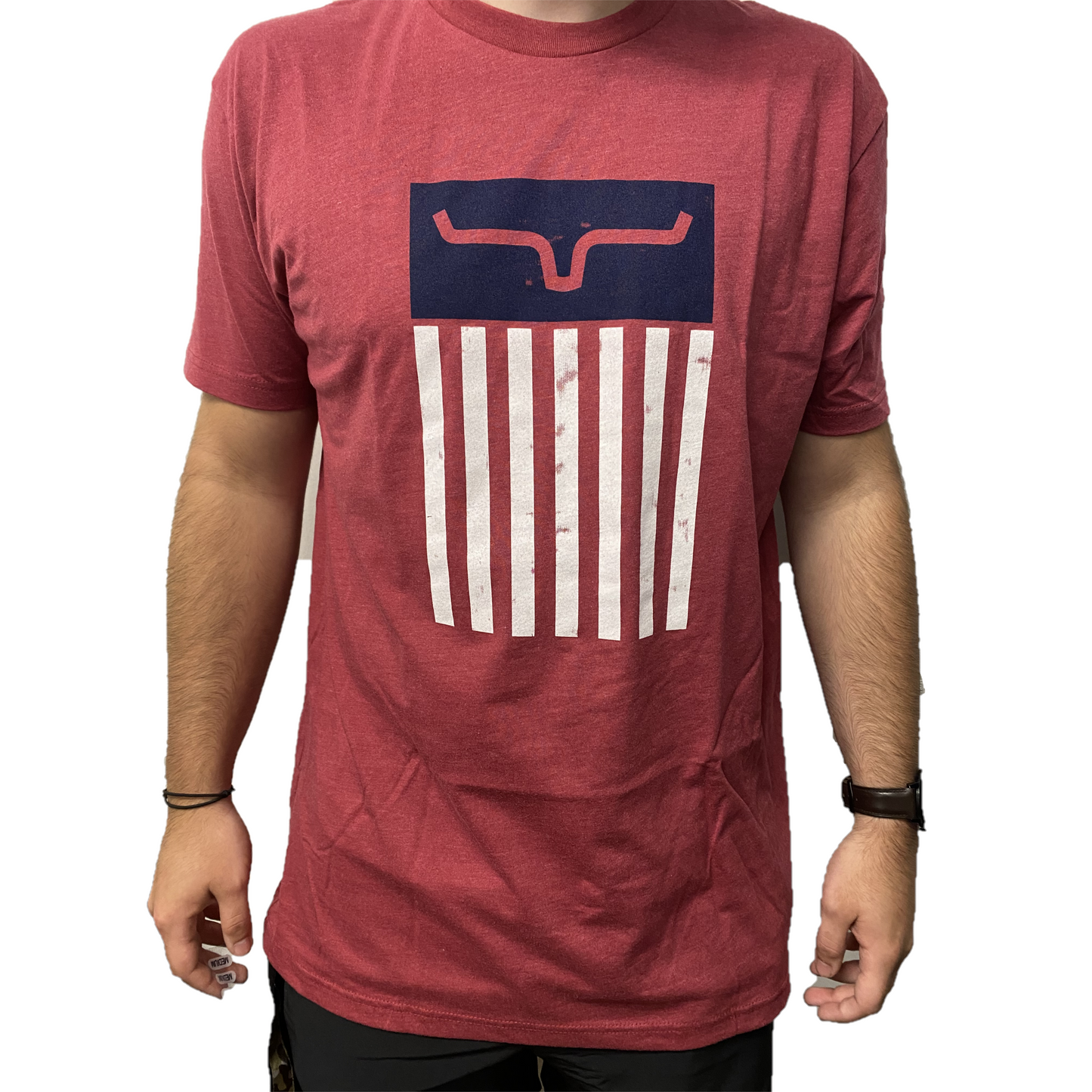 Kimes Ranch® Men's Logo Flag Cardinal Red T-Shirt MSH0000063-RD002