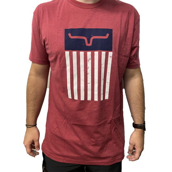 Kimes Ranch® Men's Logo Flag Cardinal Red T-Shirt MSH0000063-RD002