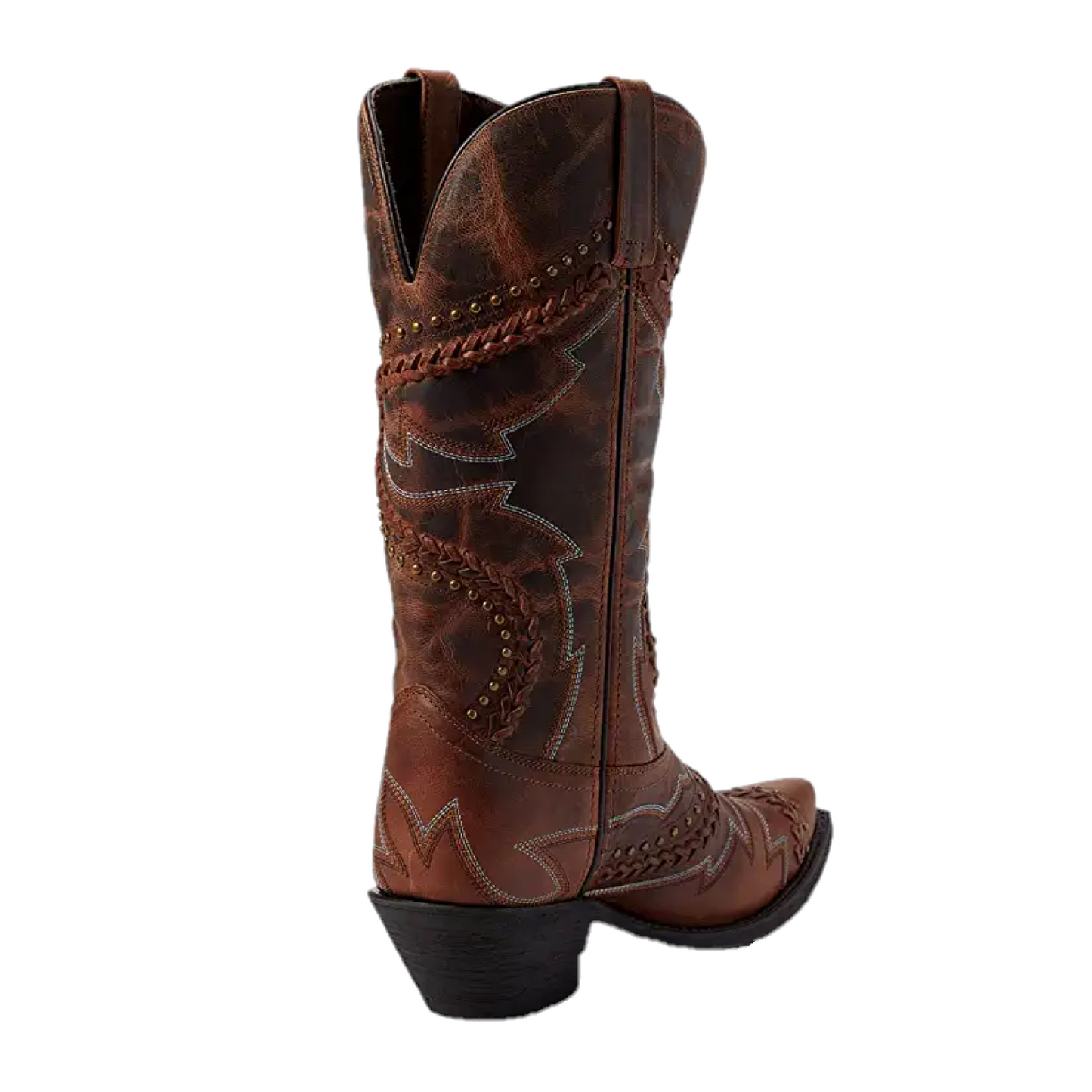 Load image into Gallery viewer, Laredo® Ladies Tan Twistz Studded Brown Snip Toe Boots  52390
