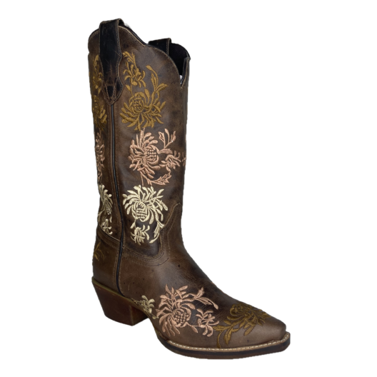 Laredo Ladies Sylvan Floral Tobacco Brown Leather Boots 54271-BN123