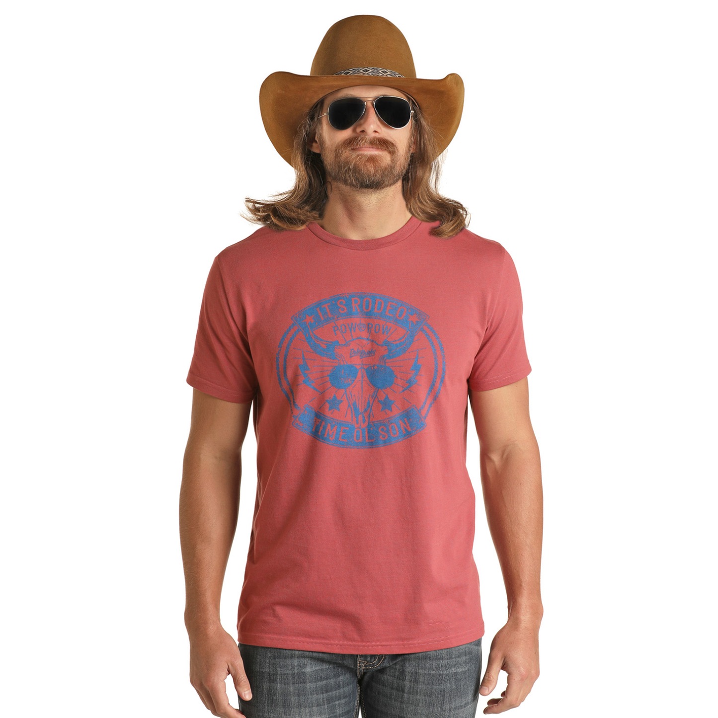 Rock & Roll Cowboy Men's Dale Brisby Graphic Red T-Shirt RRMT21RZMB-65