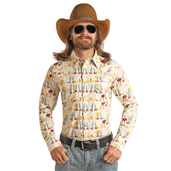 Rock & Roll Cowboy Men's Conversational Button Up Shirt RRMSOSRZ7V-83