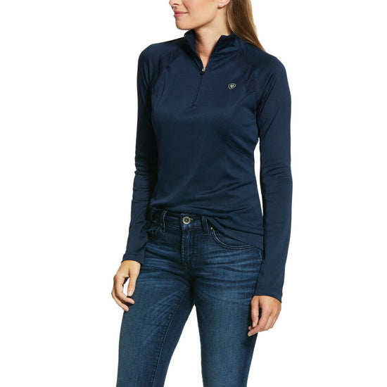 Load image into Gallery viewer, Ariat® Ladies Sunstopper 2.0 Navy 1/4-Zip Pullover Baselayer 10030464
