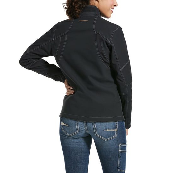 Load image into Gallery viewer, Ariat® Ladies Rebar™ Stretch Canvas Black Softshell Jacket 10032915
