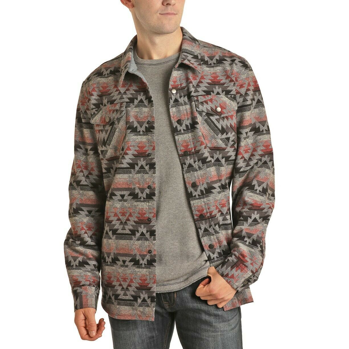 Load image into Gallery viewer, Powder River Outfitters Men&amp;#39;s Coral Jacquard Aztec Jacket 92-6731-95

