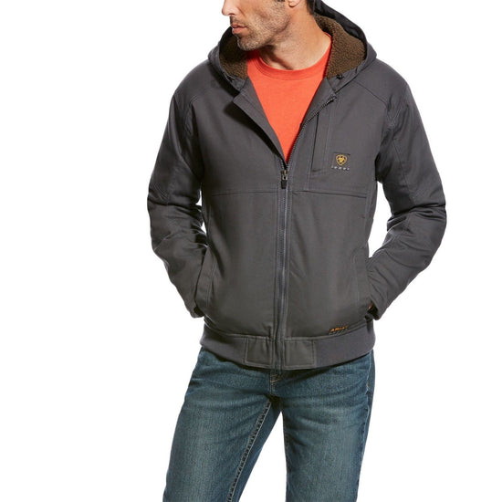Ariat® Men's Rebar Duracanvas Grey Hooded Jacket 10023919
