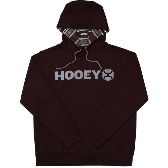 Hooey Men's Maroon with Black Logo Lock-Up Hoodie HH1156MA