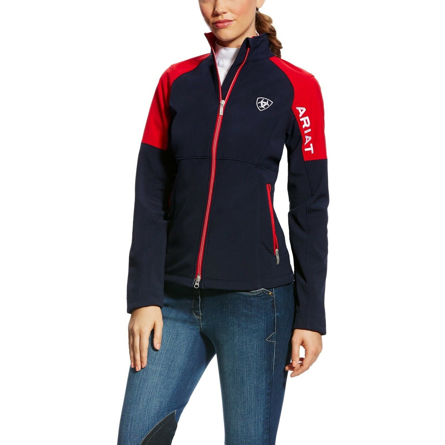 Ariat® Ladies Global Team USA Navy & Red Softshell Jacket 10022211