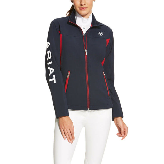 Ariat® Ladies New Team Navy & Red Softshell Full-Zip Jacket 10019208