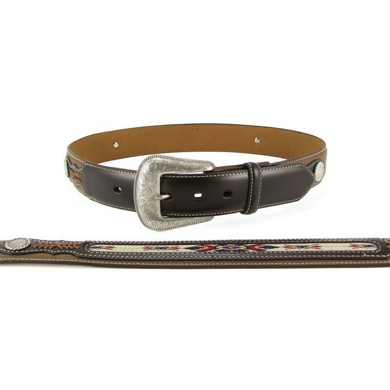 Load image into Gallery viewer, Nocona Men&amp;#39;s Top Hand Brown &amp;amp; Black with Overlay Belt N2479844
