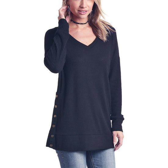 Panhandle Ladies Black Long Sleeve Knit Shirt L8T6430-01