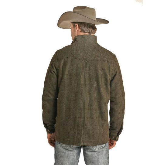 Powder River Outfitters Olive Plaid Wool Coat 92-6636-31