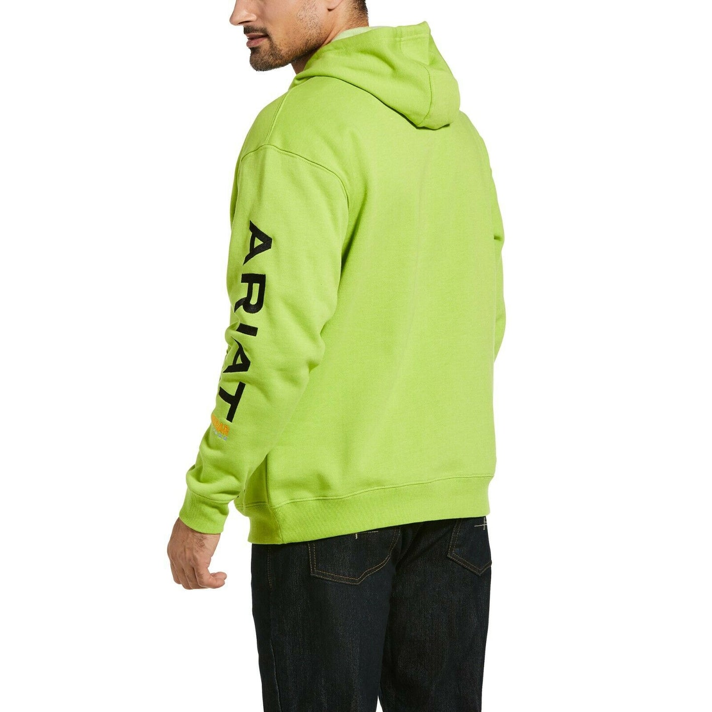 Ariat® Men's Rebar Graphic Logo Lime Green & Black Work Hoodie 10032994