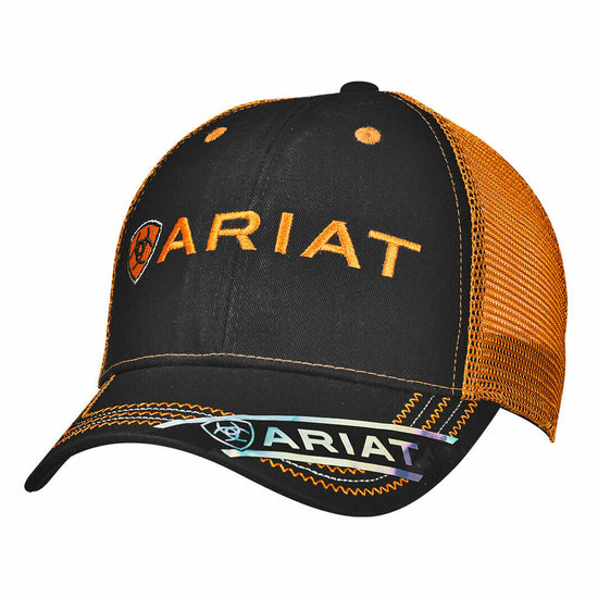 Ariat® Mens Orange & Black Logo Snapback Ball Cap 15160276