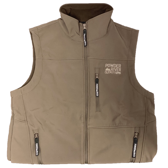 Powder River Outfitters Men's Full Zip Brown Softshell Vest 98-9652-22