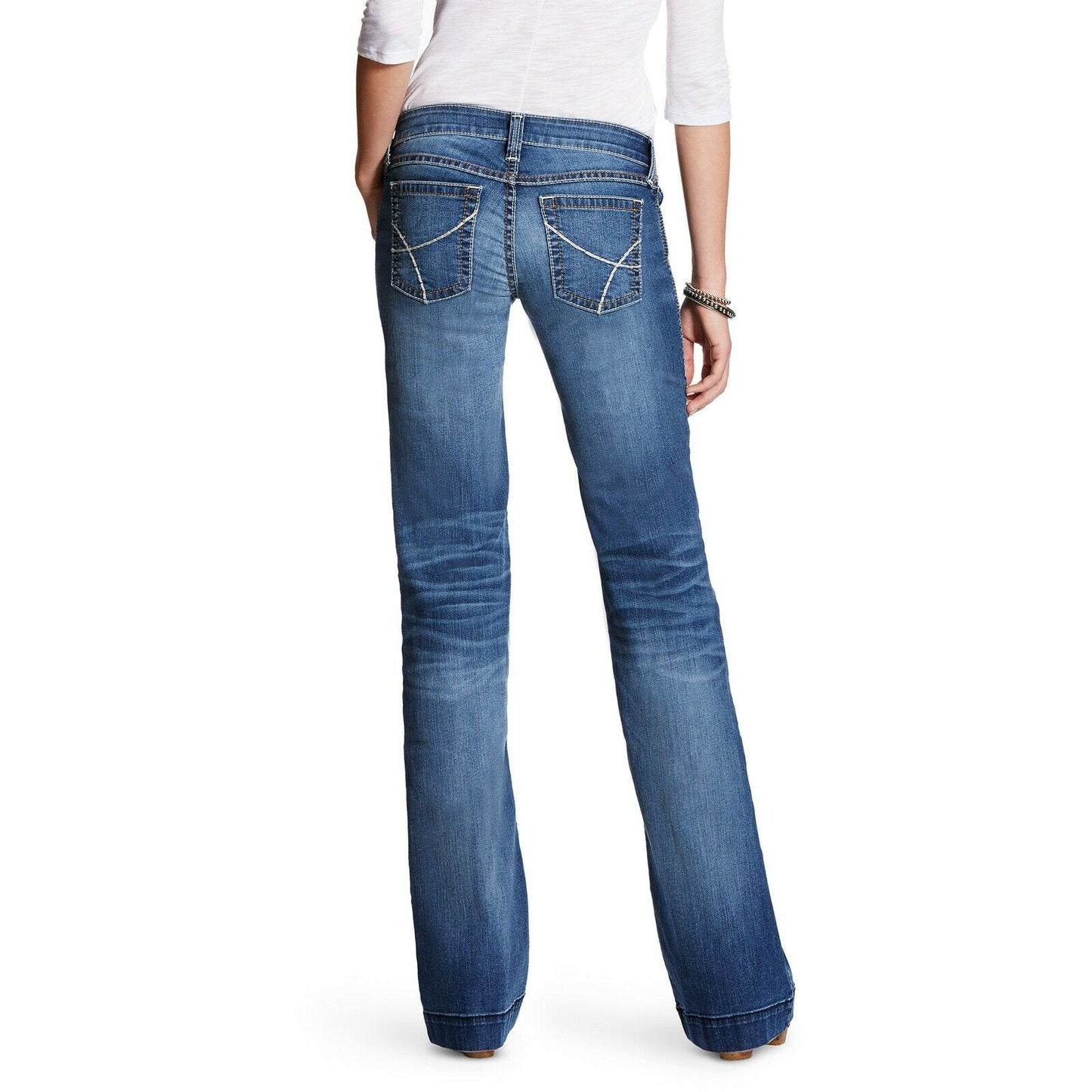 Load image into Gallery viewer, Ariat® Ladies Trouser Mid Rise Baseball Stitch Stretch Jeans 10021883
