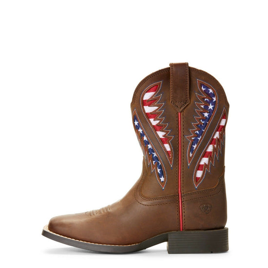 Ariat Kid's Quickdraw VentTEK American Flag Western Boots 10027304 - Wild West Boot Store
